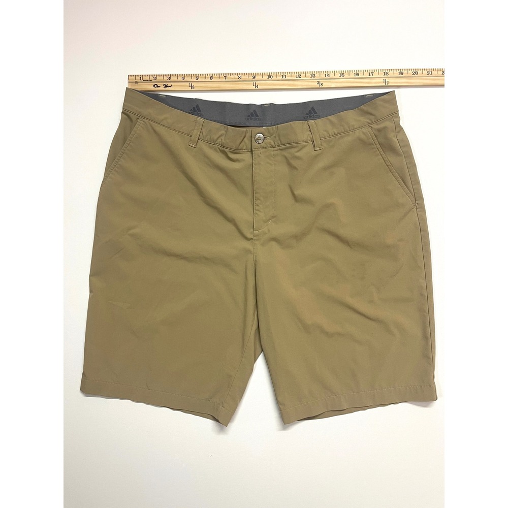 Adidas Golf Primegreen Shorts Mens 38 Khaki Tan Stretch Performance Athletic - Picture 10 of 15